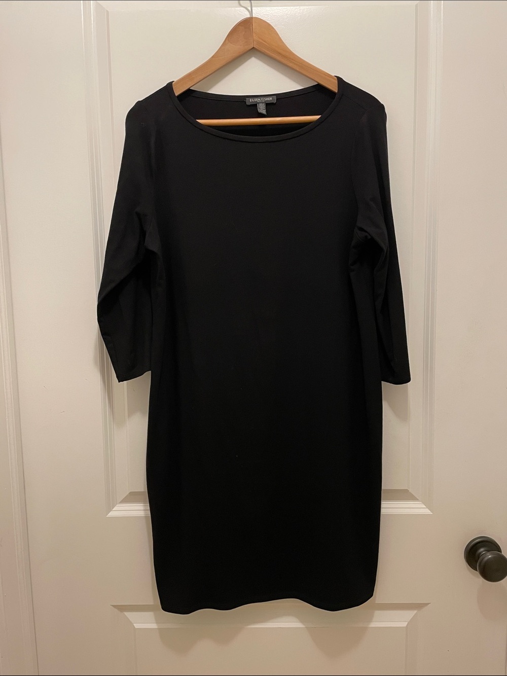 Eileen Fisher Black Long Sleeve Sheath Dress